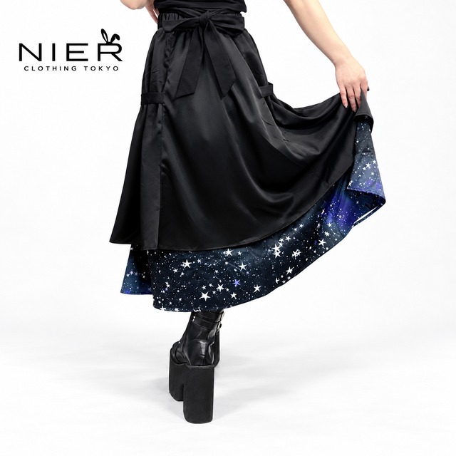 STELLAR NIGHT LAYERED SKIRT【2枚仕立て】