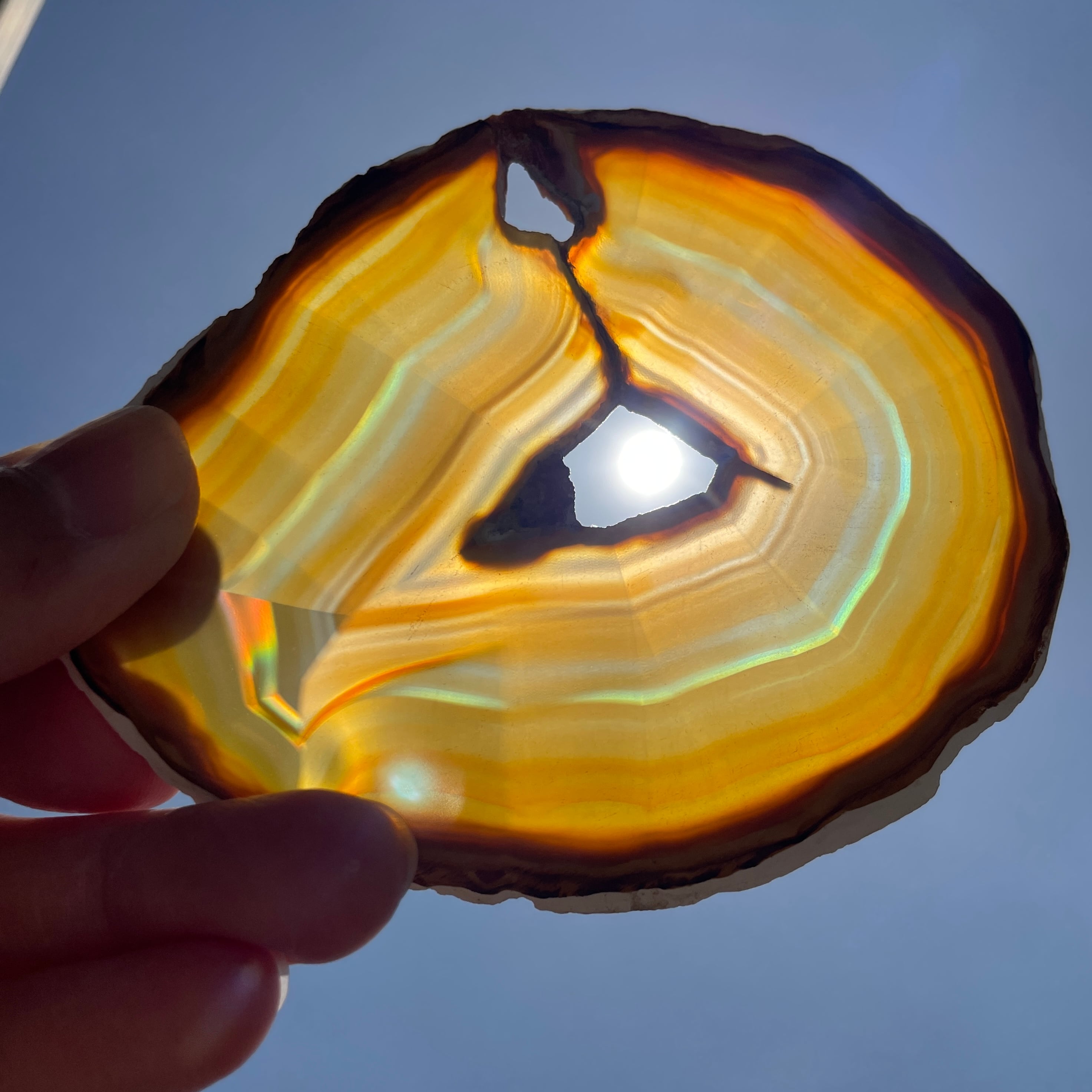 イリスアゲート スライスカット 天然石 パワーストーン 強さ・自信・勇気を与える イリスアゲート 04◇Iris agate ◇ 天然石・鉱物・パワーストーン