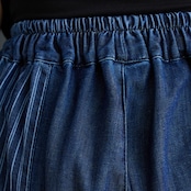 切替デザイン ワイド デニムパンツ 00008