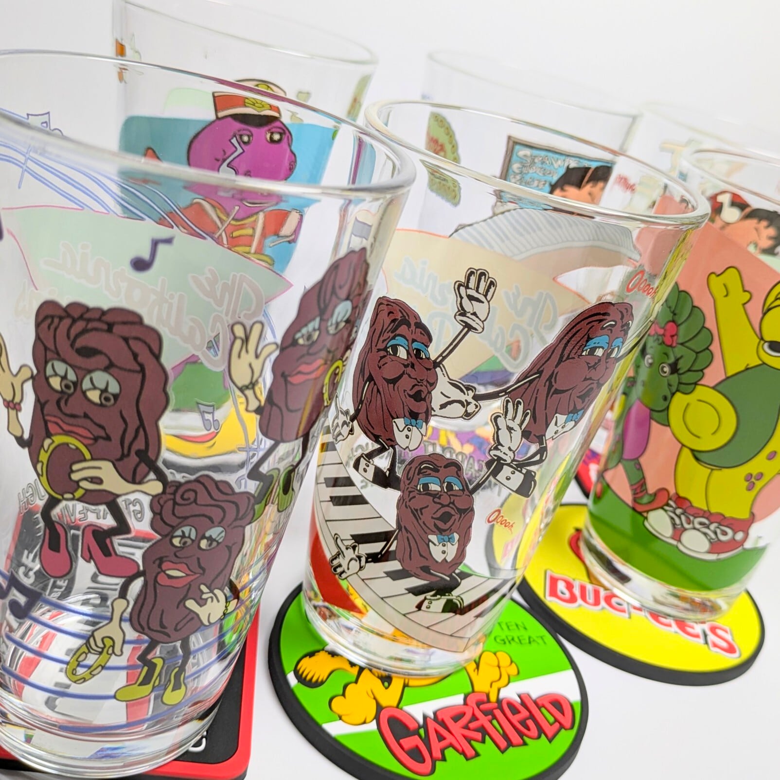 ♧【 AMERICAN PAIR GLASS / ペアグラス 】 『 California Raisins ( カリフォルニアレーズン ) 』ガラス / コップ / ペアグラスセット 〚アメリカン雑貨 アメトイ〛