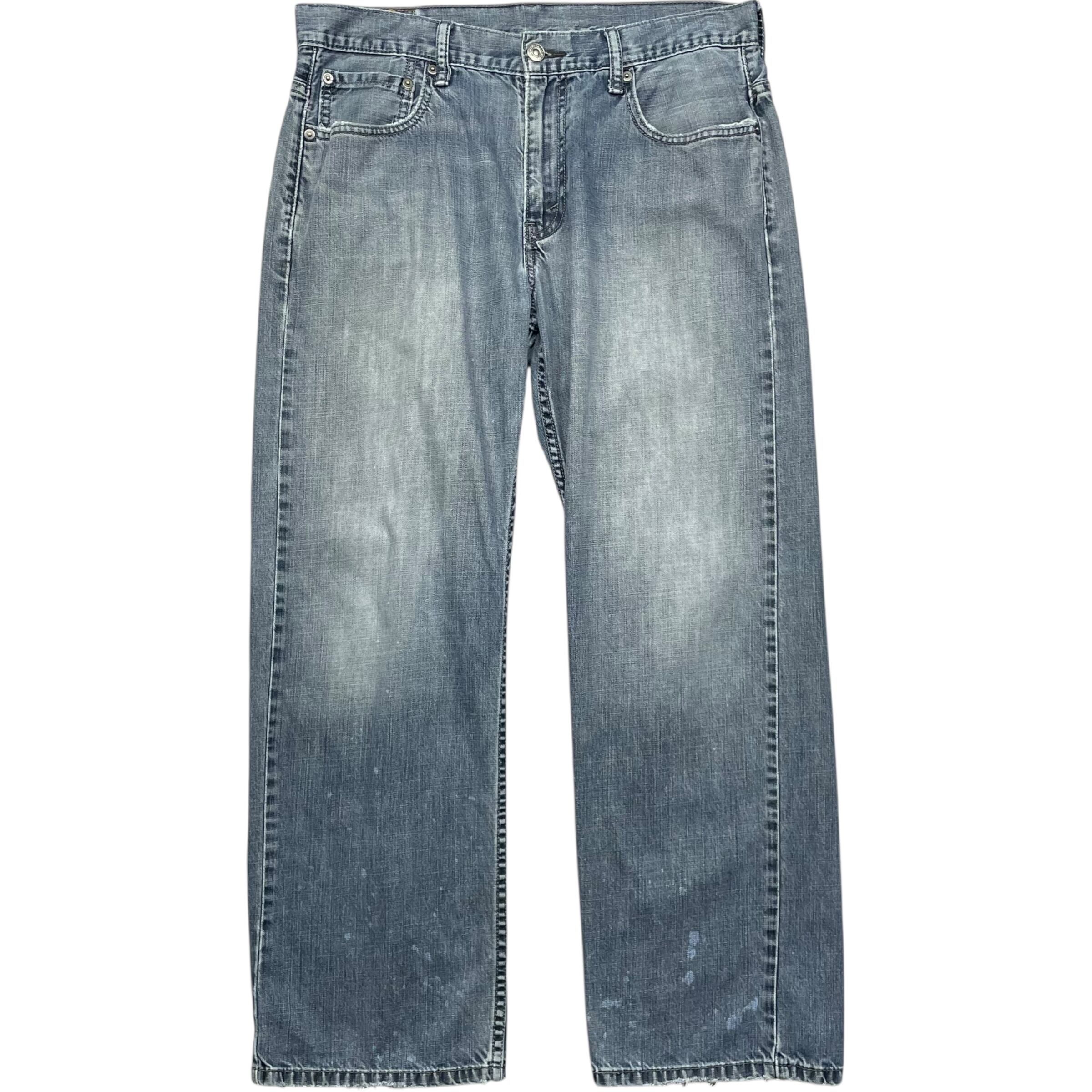 《実寸 W33L28》 Levi's リーバイス 569 デニムパンツ ワイドパンツ 縦落ち ライトブルー no.7411