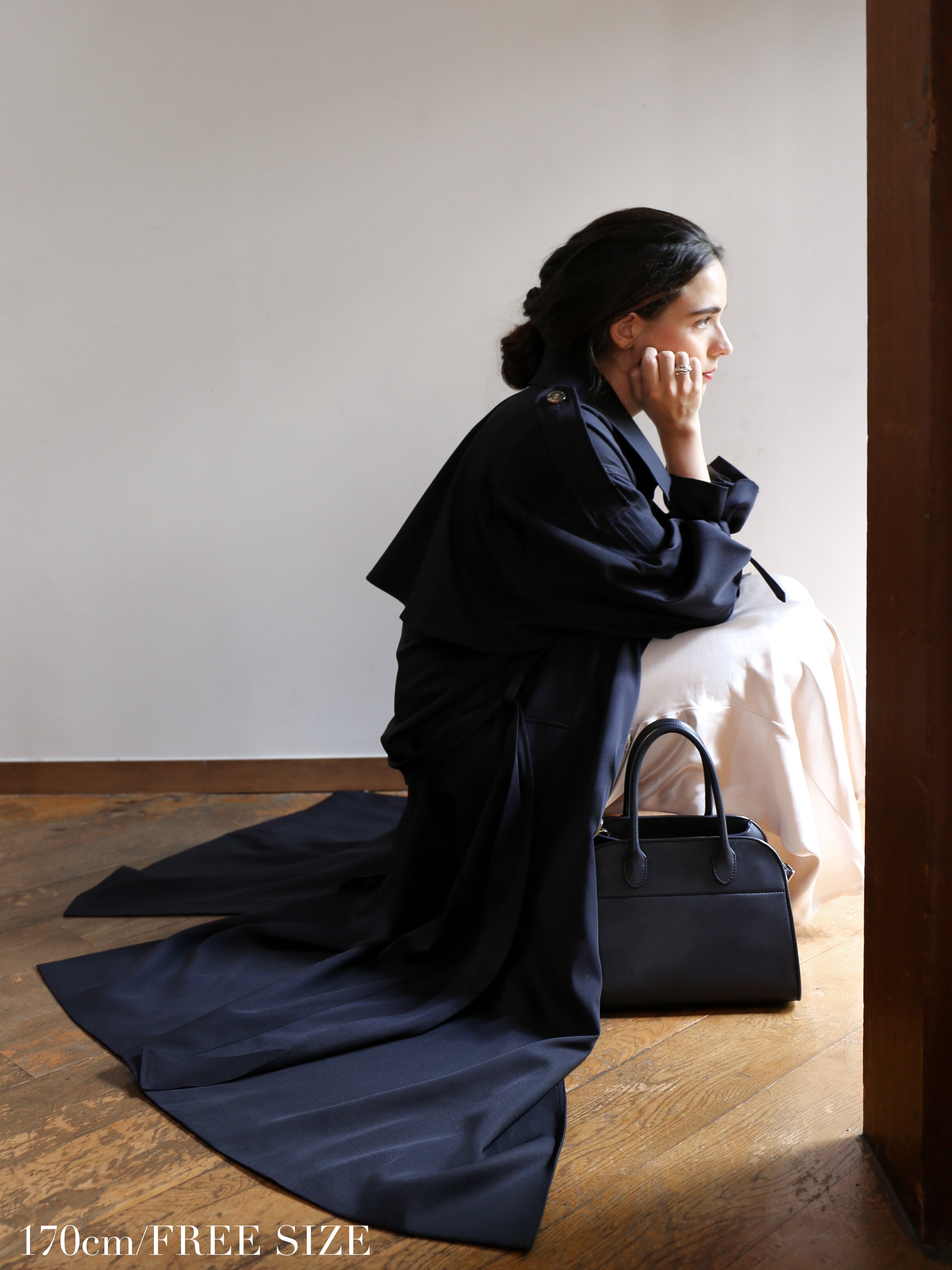 pleats trench coat(navy) | Cara by Katrin TOKYO