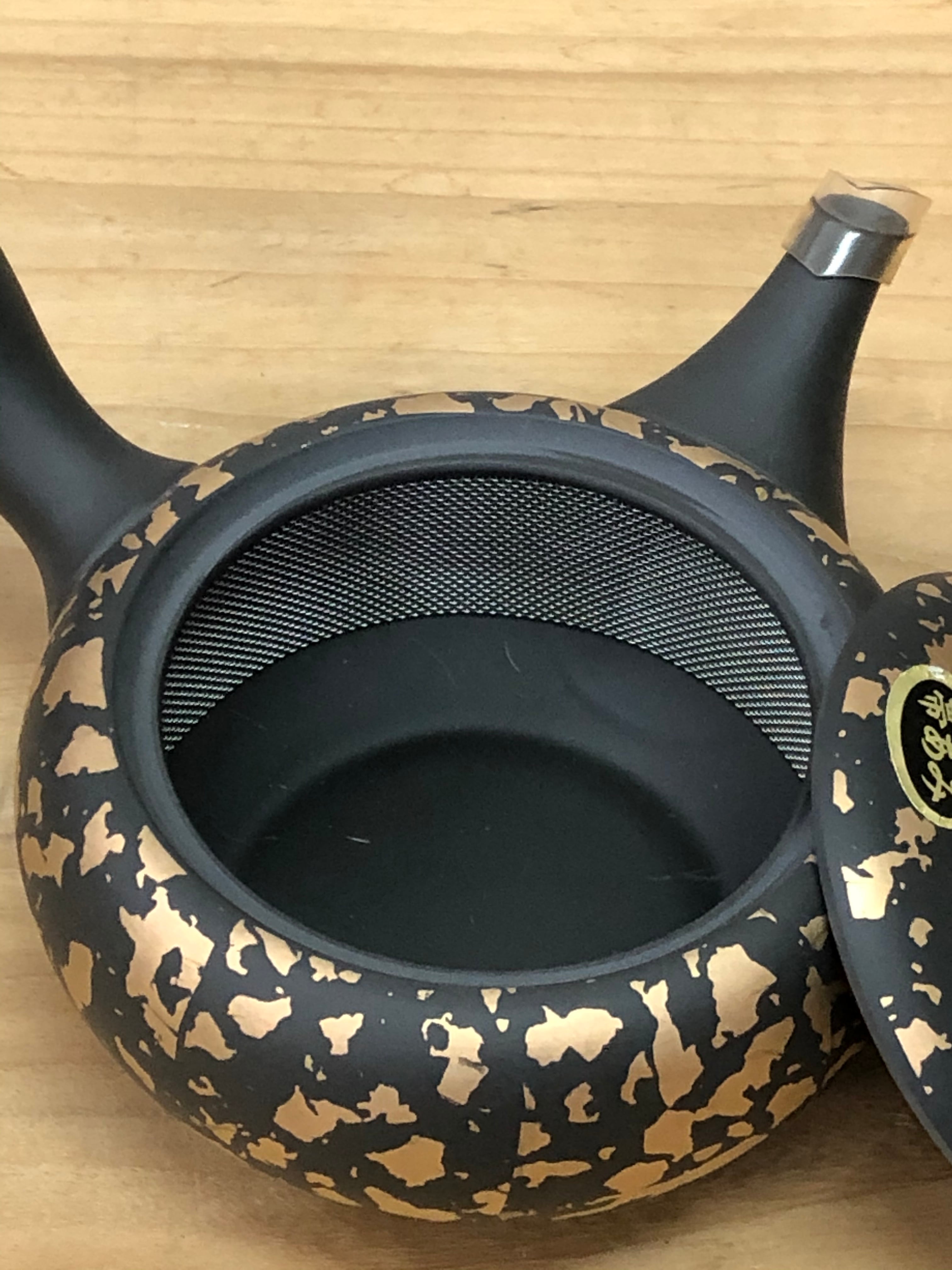 常滑焼 昭萠窯 金箔ちらし 帯あみ急須 | 江崎商店