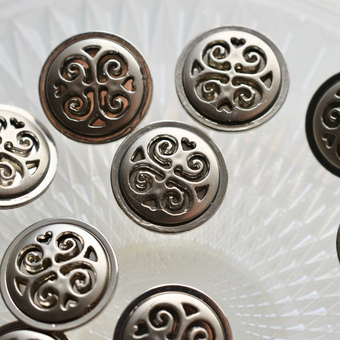 ♡△透かしフラワー×マットシルバー 15㎜