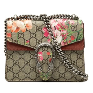 グッチ GGブルームス ディオニュソス チェーン ショルダーバッグ 421970 ベージュ ボルドー PVC スウェード レディース GUCCI 【中古】