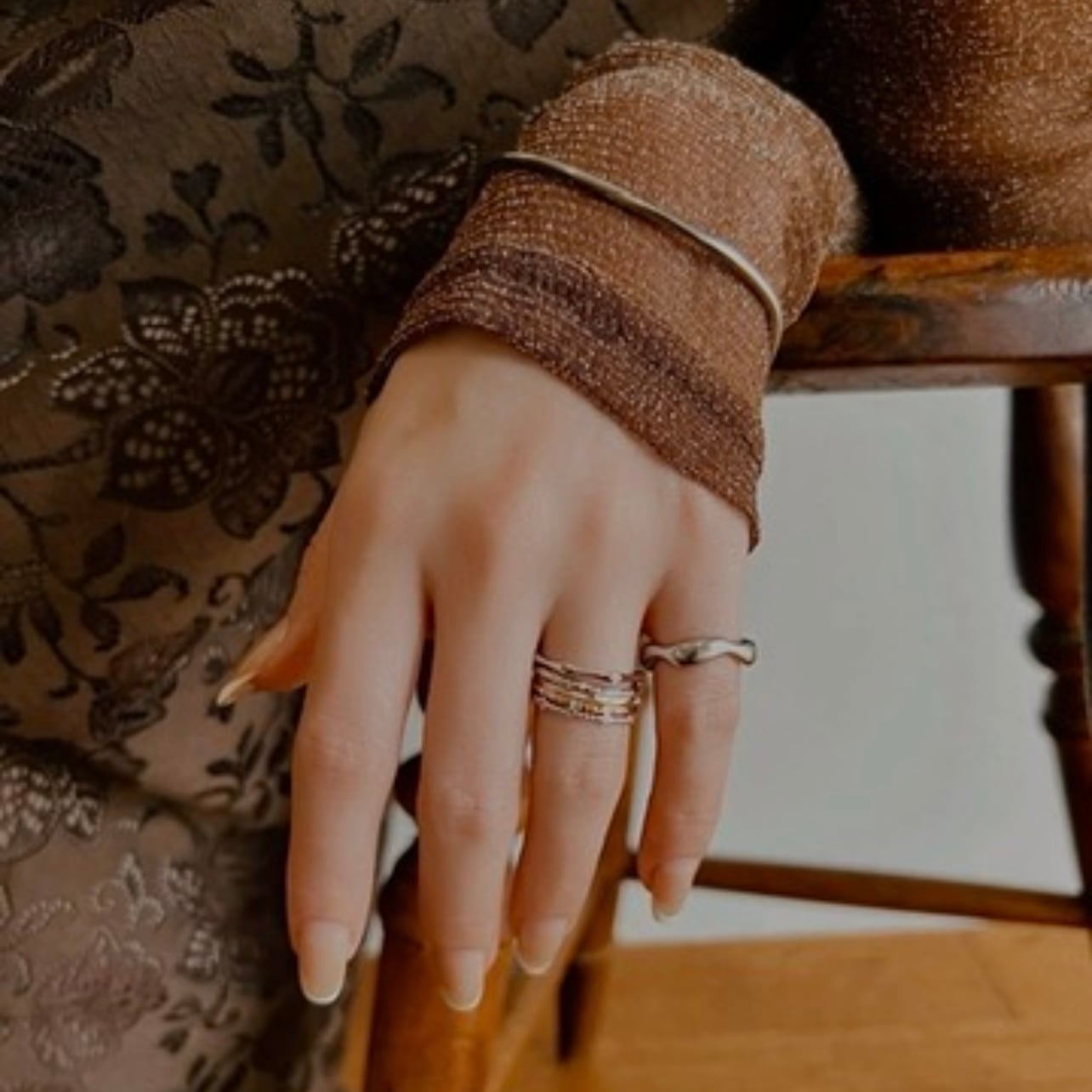 シルバー925プリズムカットリング