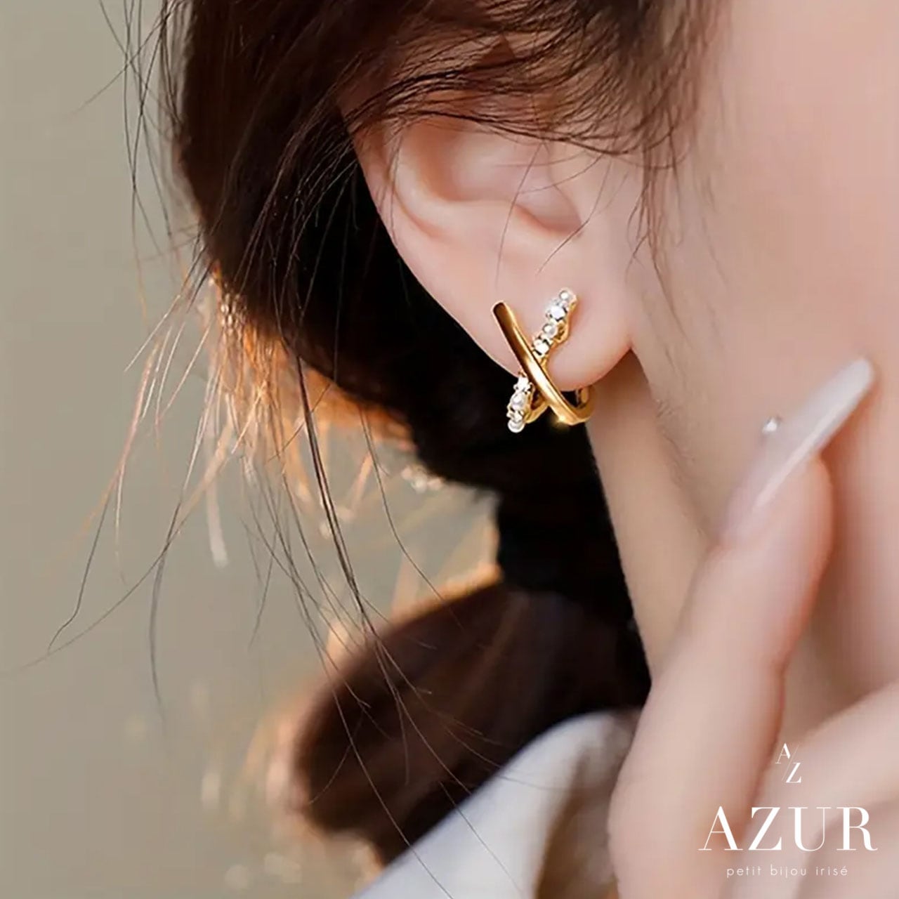 クロステッドジルコニアピアス | AZUR Tokyo(アズールトーキョー) クロステッドジルコニアピアス | AZUR Tokyo(アズールトーキョー)
