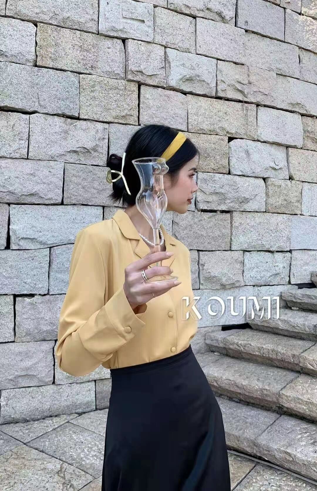 オープンカラーブラウス  AJ42441-603