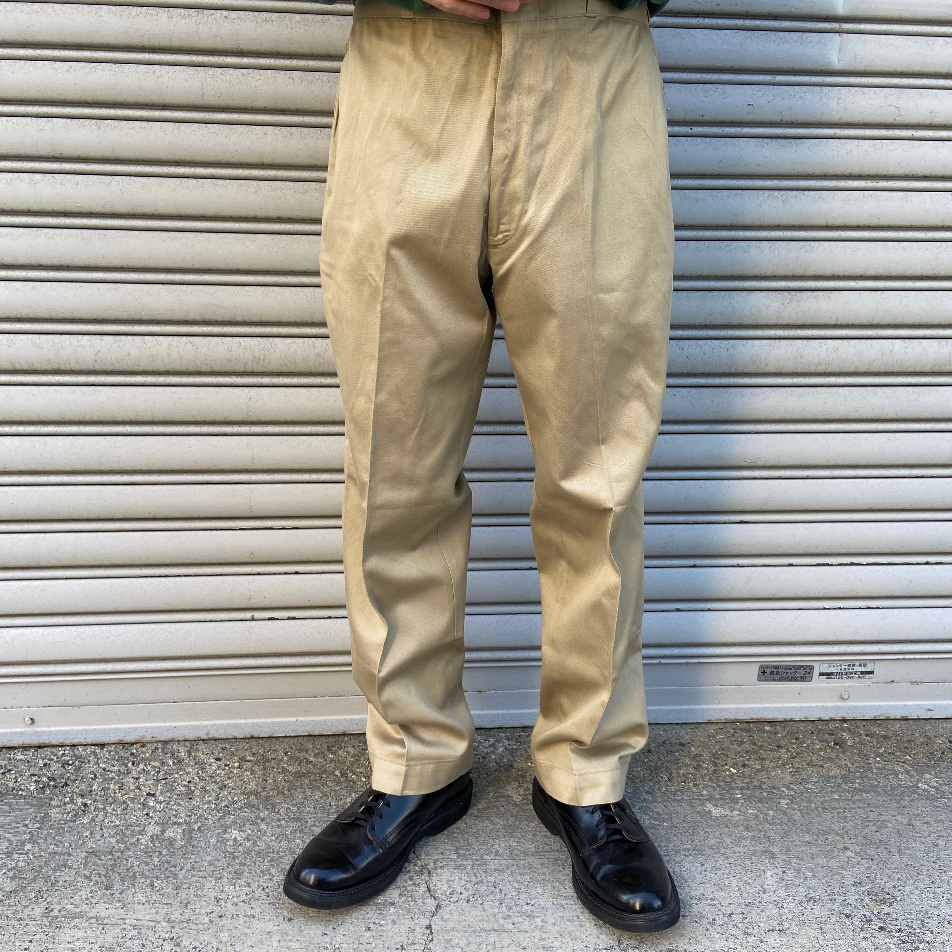 送料無料』70s U.S.ARMY ミリタリートラウザーズチノパンツ カーキ 
