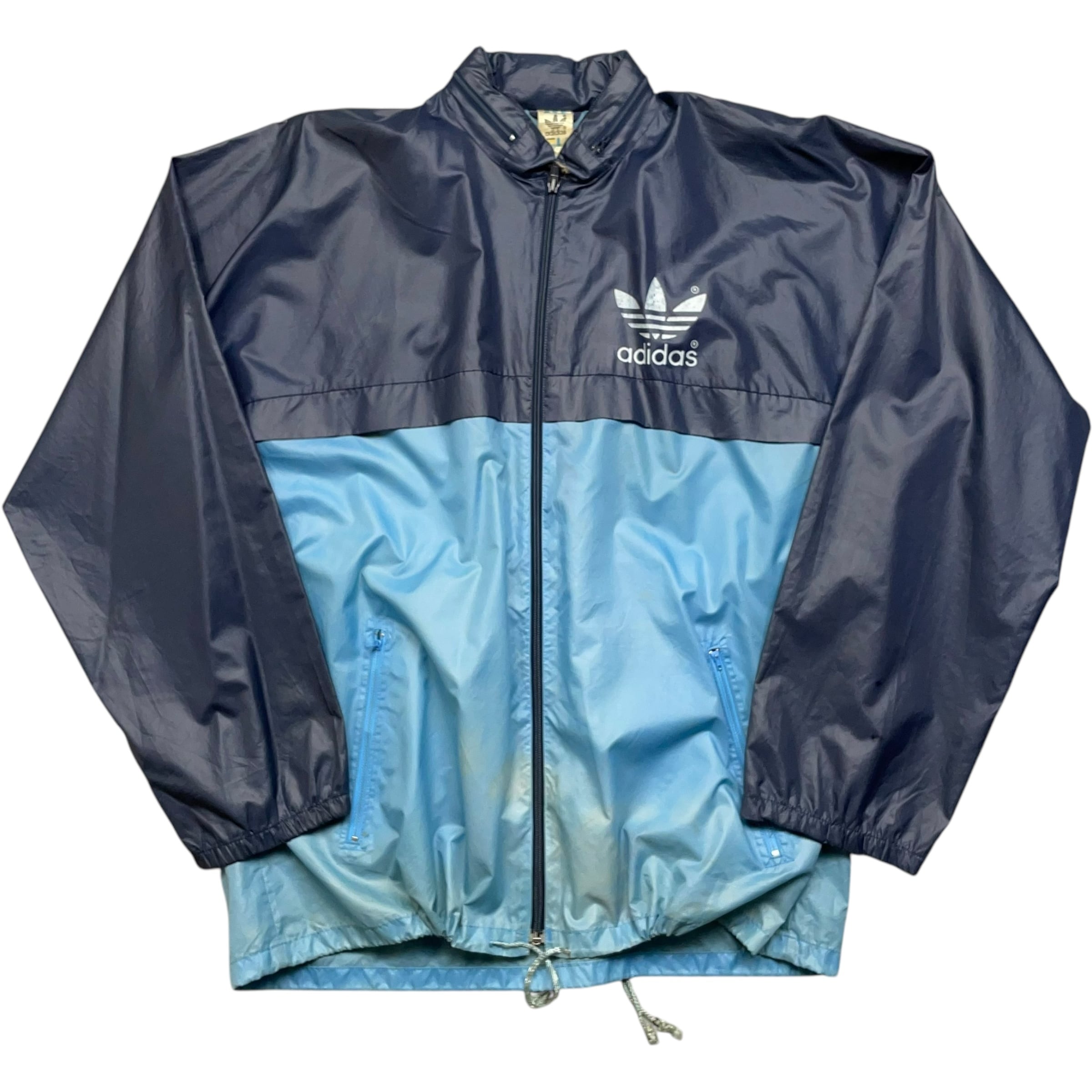 《XL》 adidas アディダス ナイロンジャケット プリントロゴ フード収納 マルチカラー 90年代〜 no.5858