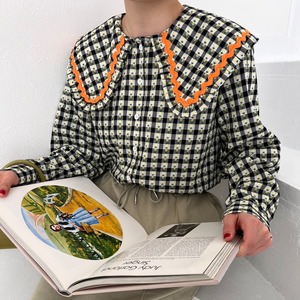 フラワーカラーラインブラウス_LN01941