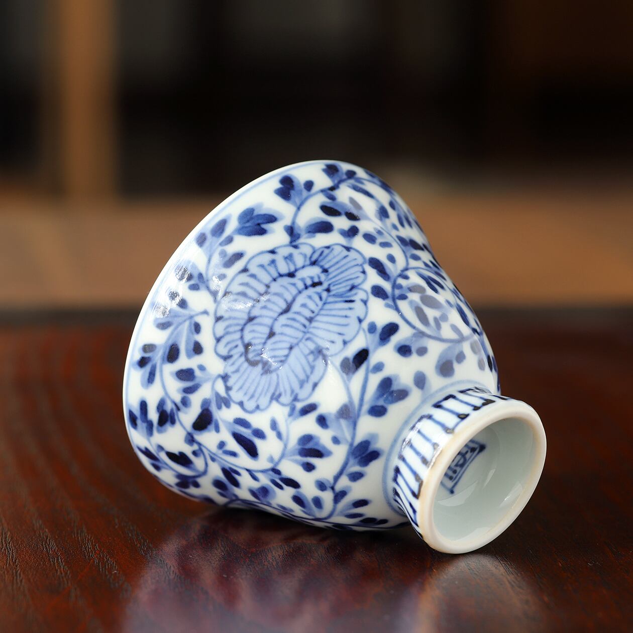 井手國博 ｜ 手造り杯 染付牡丹唐草 ｜ 与志郎窯・有田 | にっこう生活