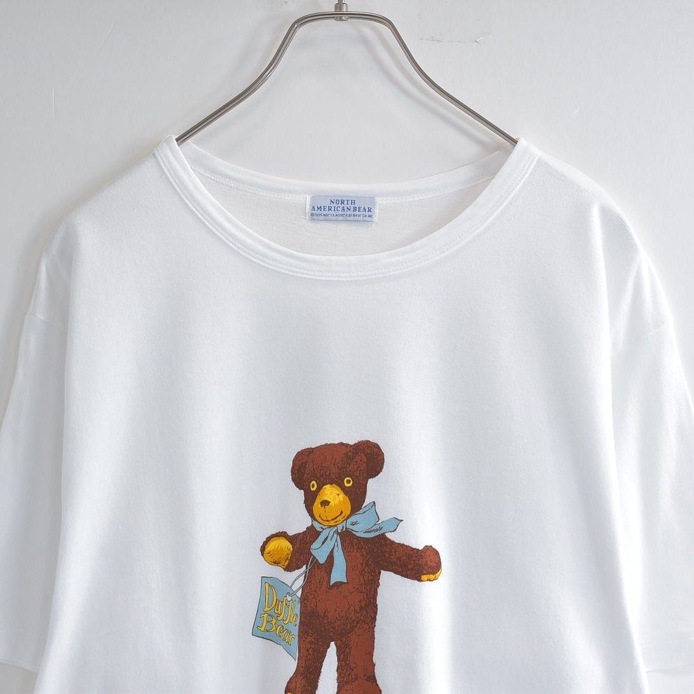 90s NORTH AMERICAN BEAR ノース・アメリカン・ベア プリント Tシャツ アニマル くまさん 半袖 テディベア ヴィンテージ 熊 ビンテージ 古着 メンズM相当