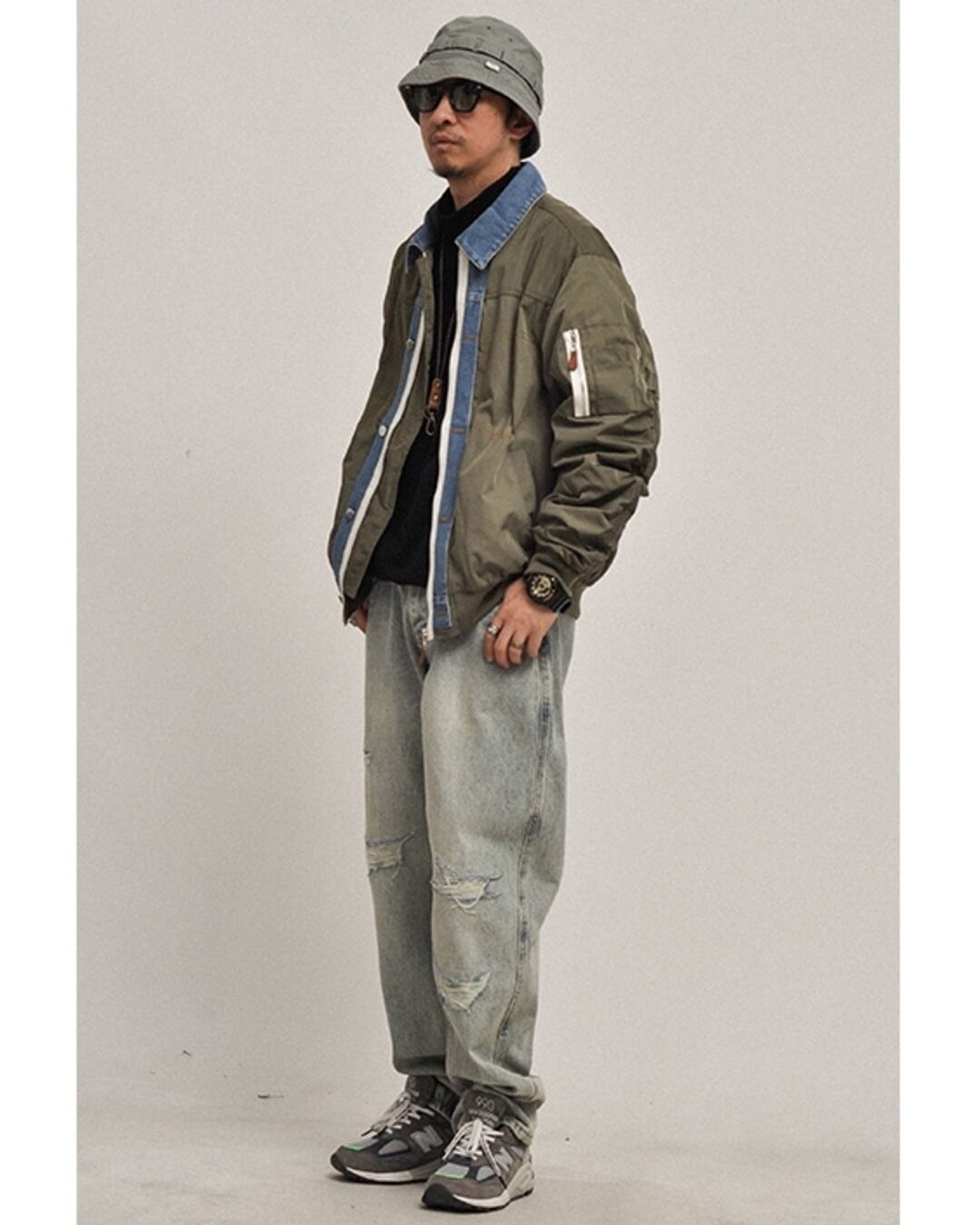 Denim Switch MA-1 Jacket x00803 | XPOSE