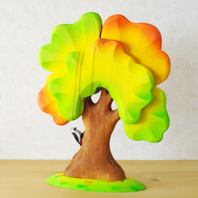 【取寄品】bumbutoys　オークの木　秋色　キツツキ付