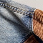 shirt color patch pocket long-sleeve hip-length denim jacket ◇H0846