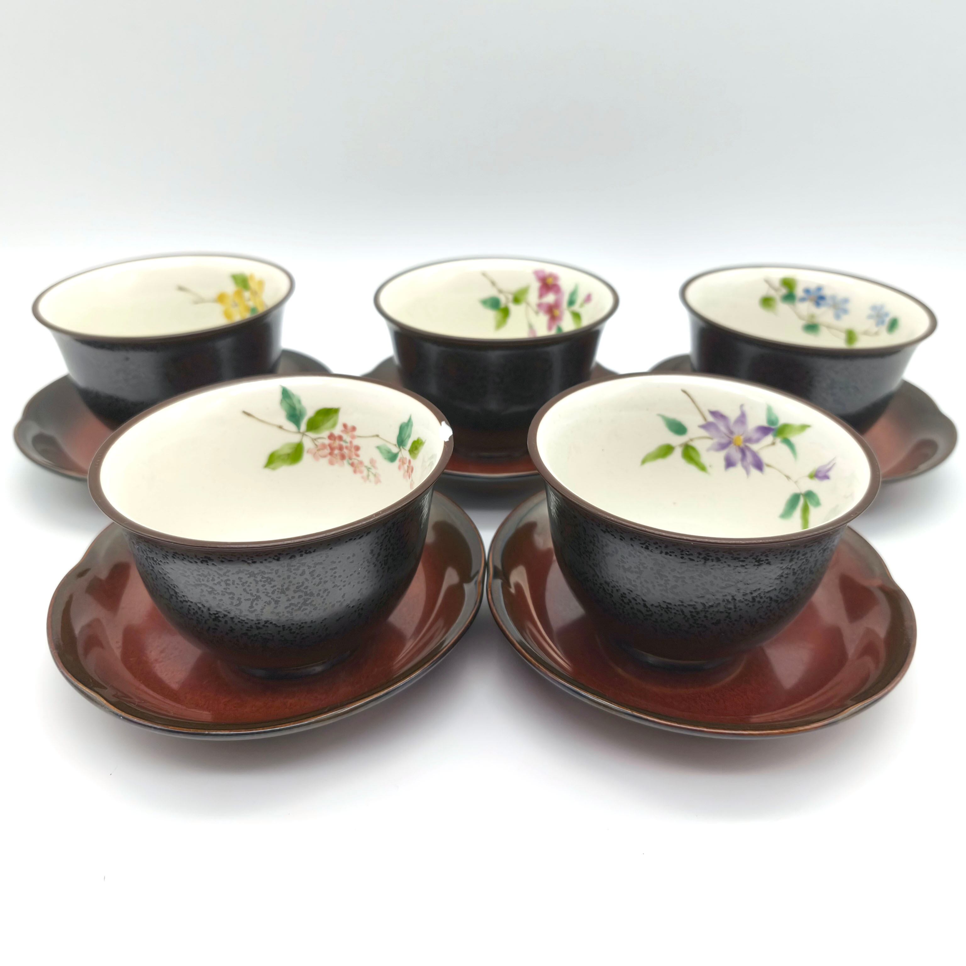 庫山窯・美濃焼・ティーカップ（湯呑茶碗）ソーサー（茶托）セット