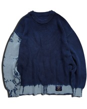 【数量限定販売 】藍染めタイダイコットンニット Early morning