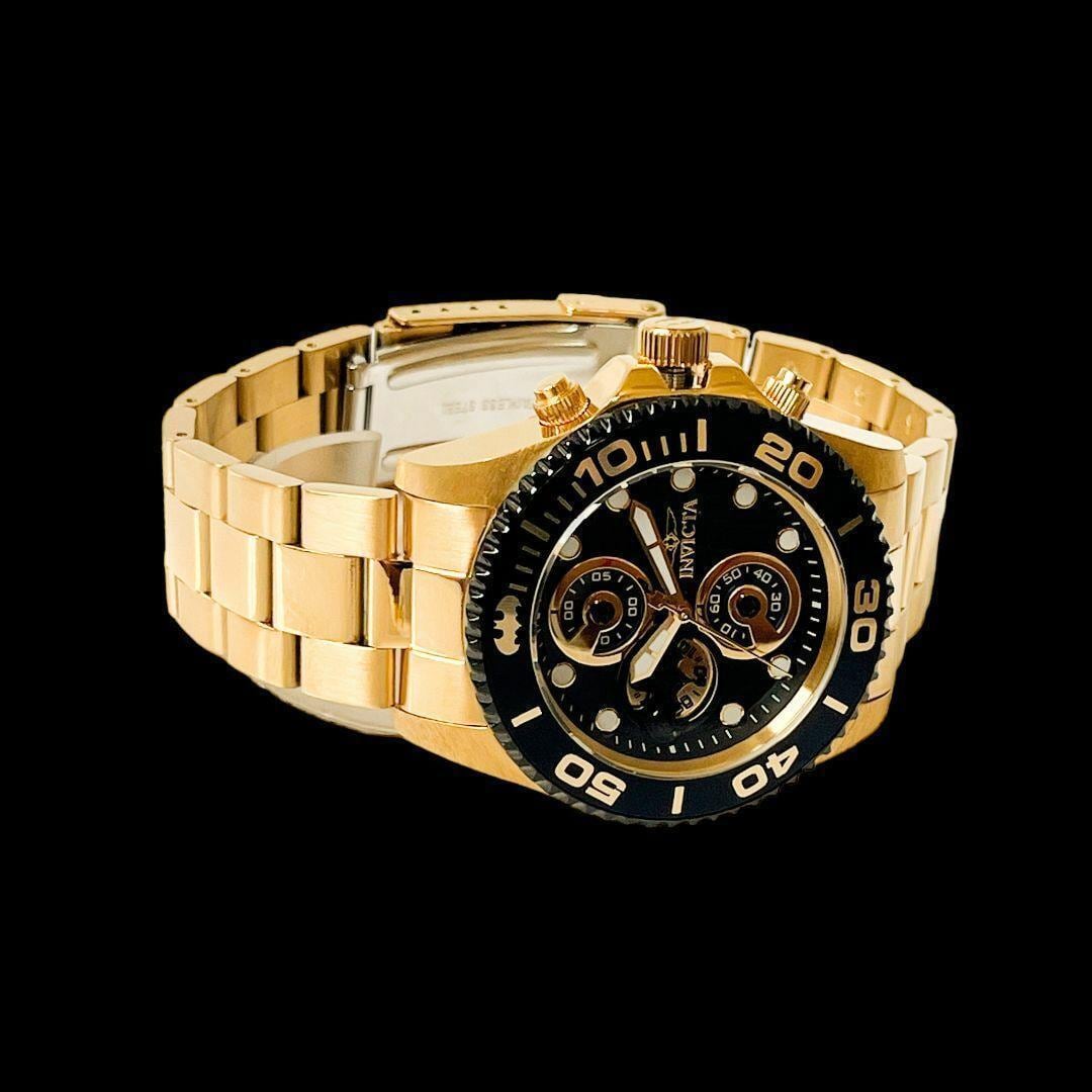 腕時計 メンズ インビクタ カジュアル 200M防水 アナログ ブランド バットマン 黒ゴールド 並行輸入品