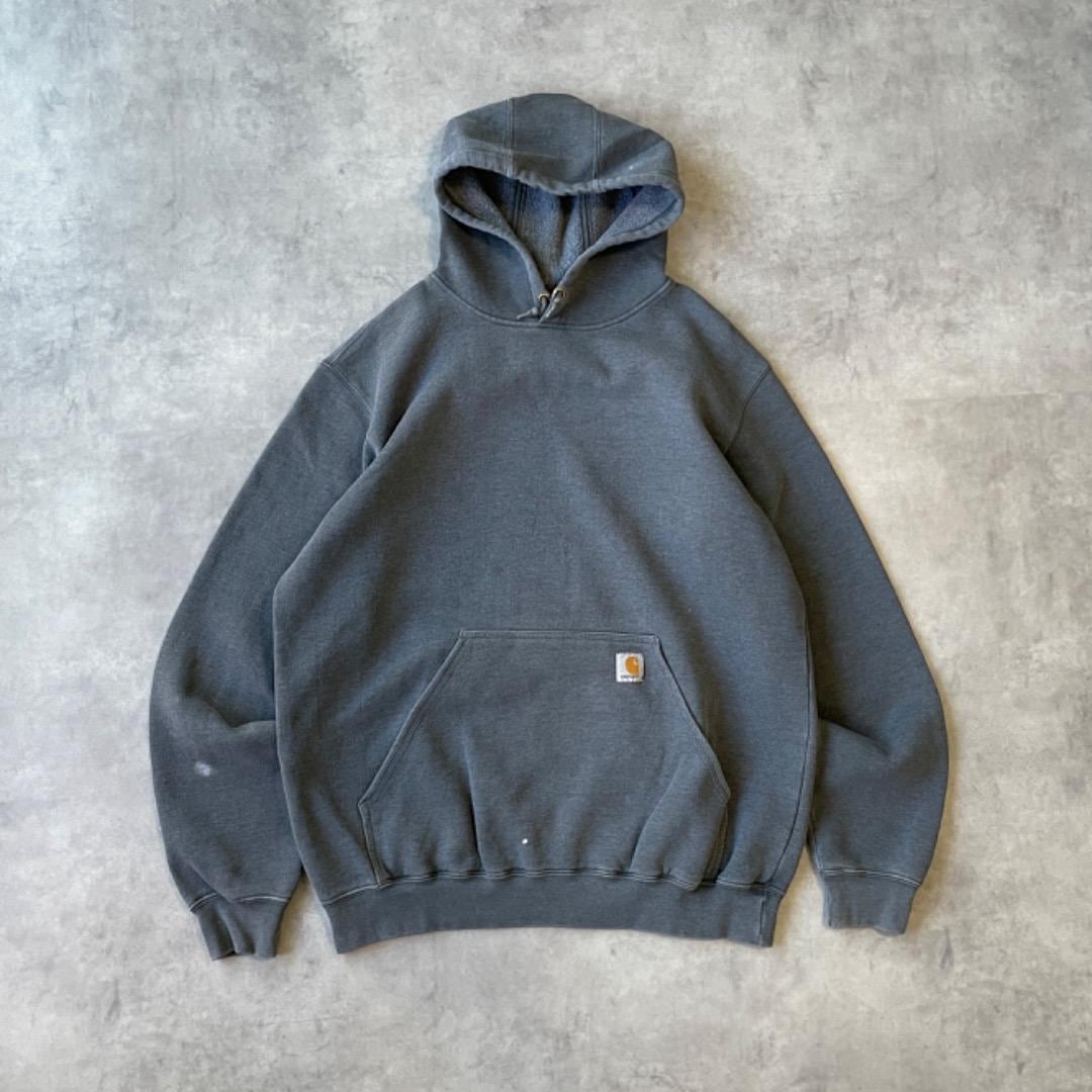 carhartt カーハート パーカー 袖ロゴ プリント グレー イエロー L | fuufu