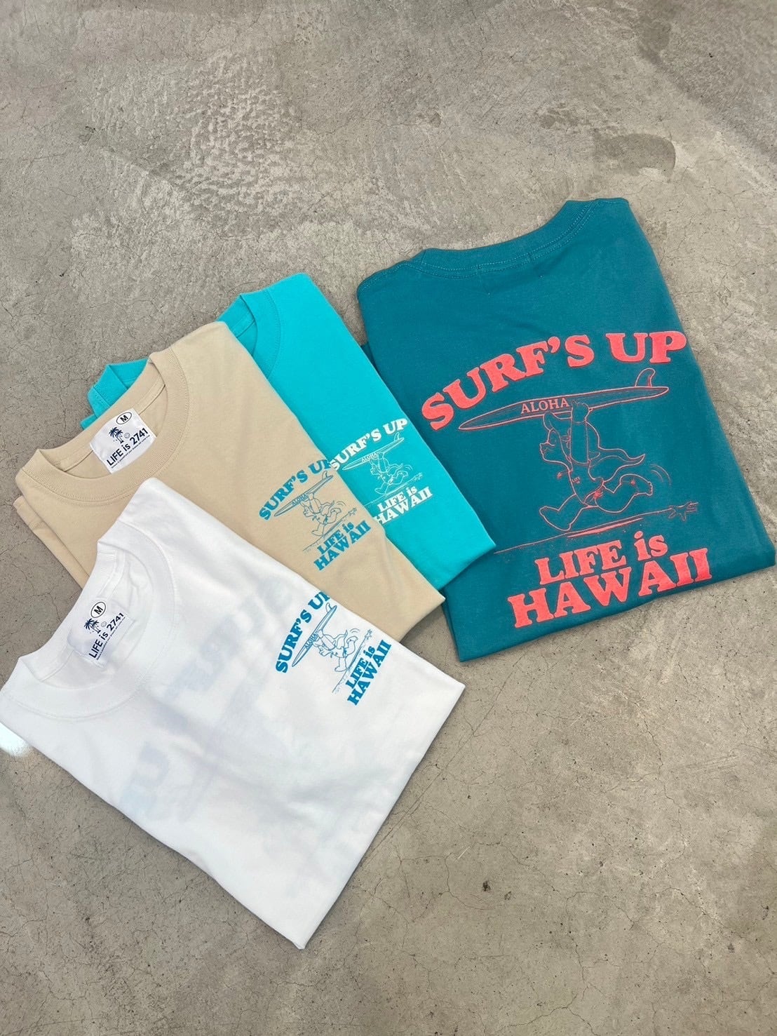 LIFE is × MAPUAコラボsurf's up半袖Tシャツ ¥4,990+tax(¥5,489)