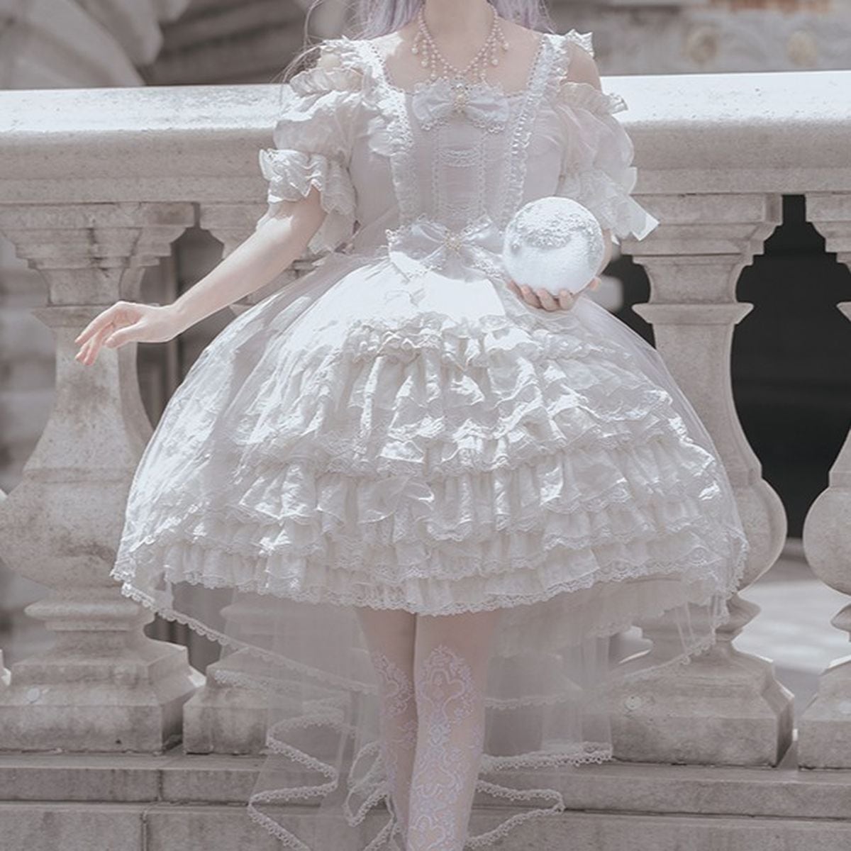 ホワイトレースフリルウェディングドレス | Maiden's Rêve