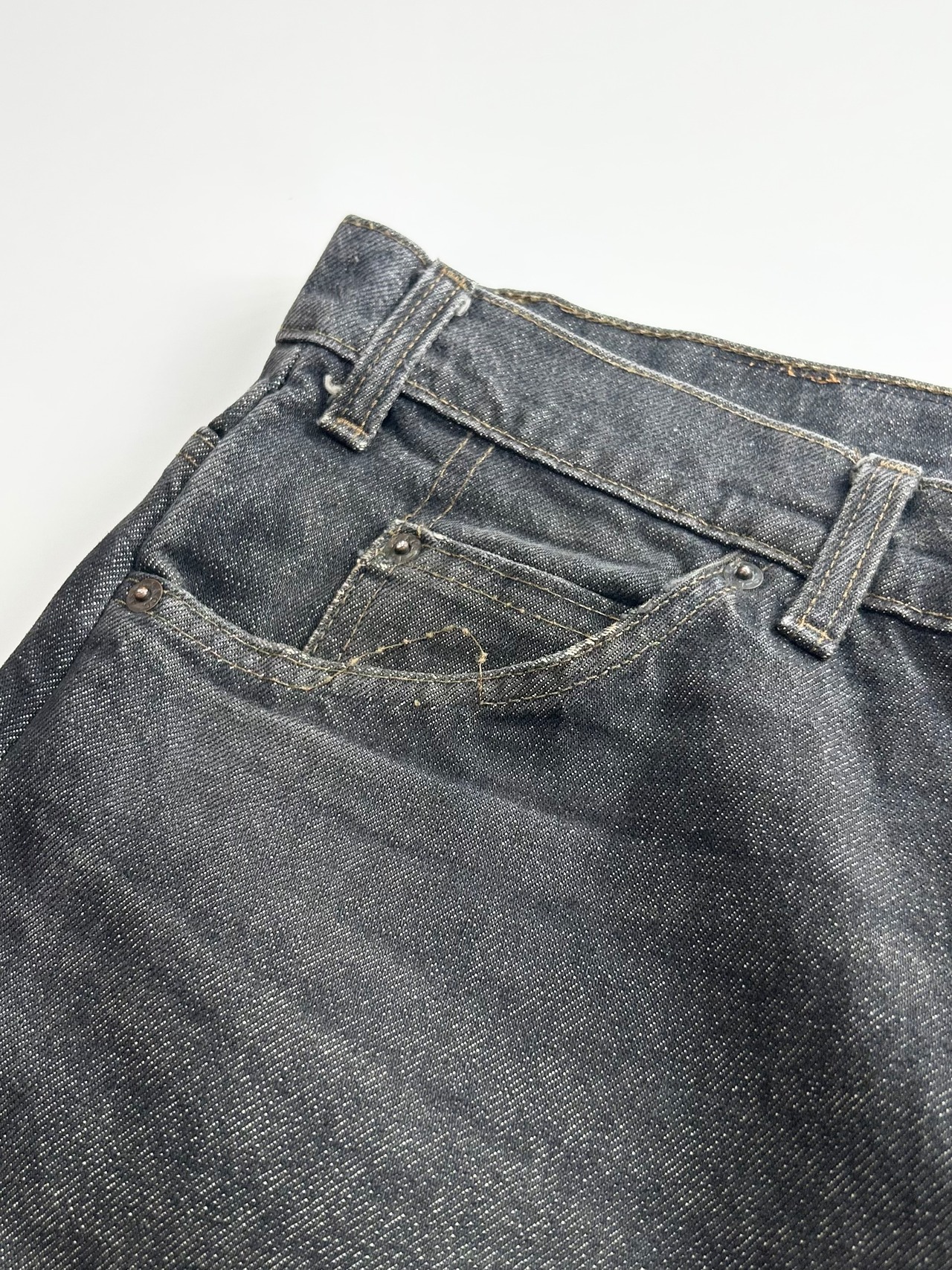 90s Levi’s 505 BLACK DENIM PANTS MADE IN USA Size W38L34→W37.5L34