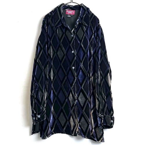 [DENIM & Co.] Vintage Rayon Velour Shirt [1990s-] Vintage Rayon Velour Shirt
