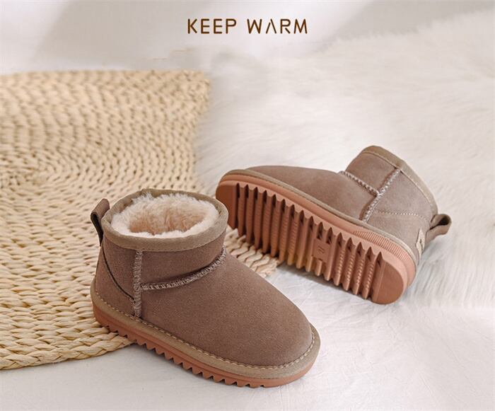 ムートンブーツ レディース キッズ 裏ボア 防水 裏起毛 5色 16.5-24.5