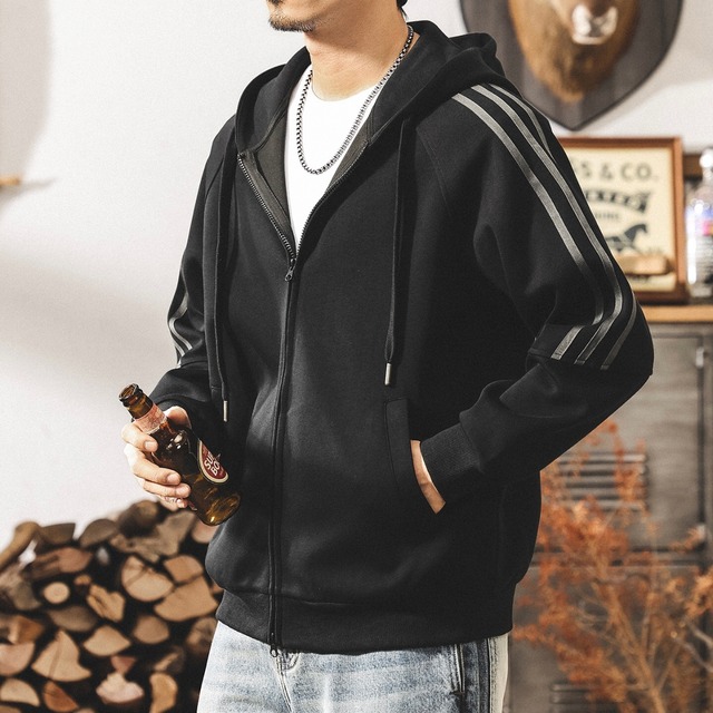 Sleeve line vintage hoodie ( 2color )