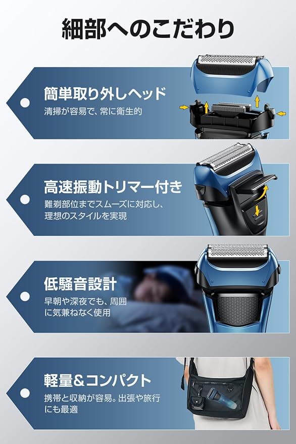 シェーバー 髭剃り 電気シェーバー 電動髭剃り 3枚刃 メンズシェーバー