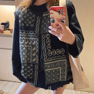 Bandana Jacquard Knit Vest　2litr05872