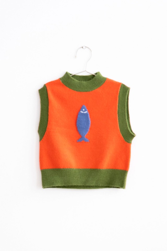 【FISH＆KIDS】CRAB KNITTED GILET