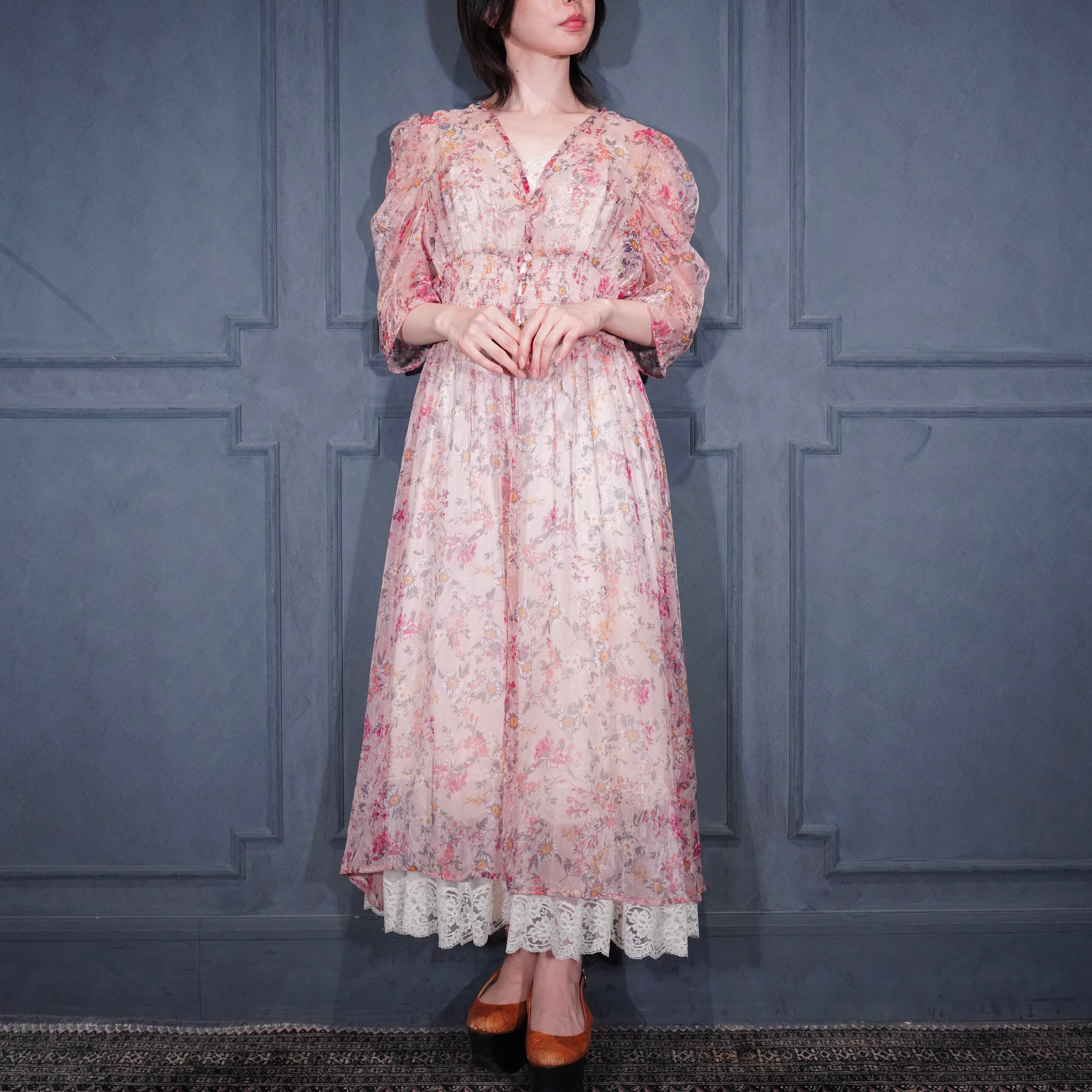 未使用美品★1970年代アメリカヴィンテージ★繊細刺繍のコットンロングワンピース ワンピース | Titti Vintage