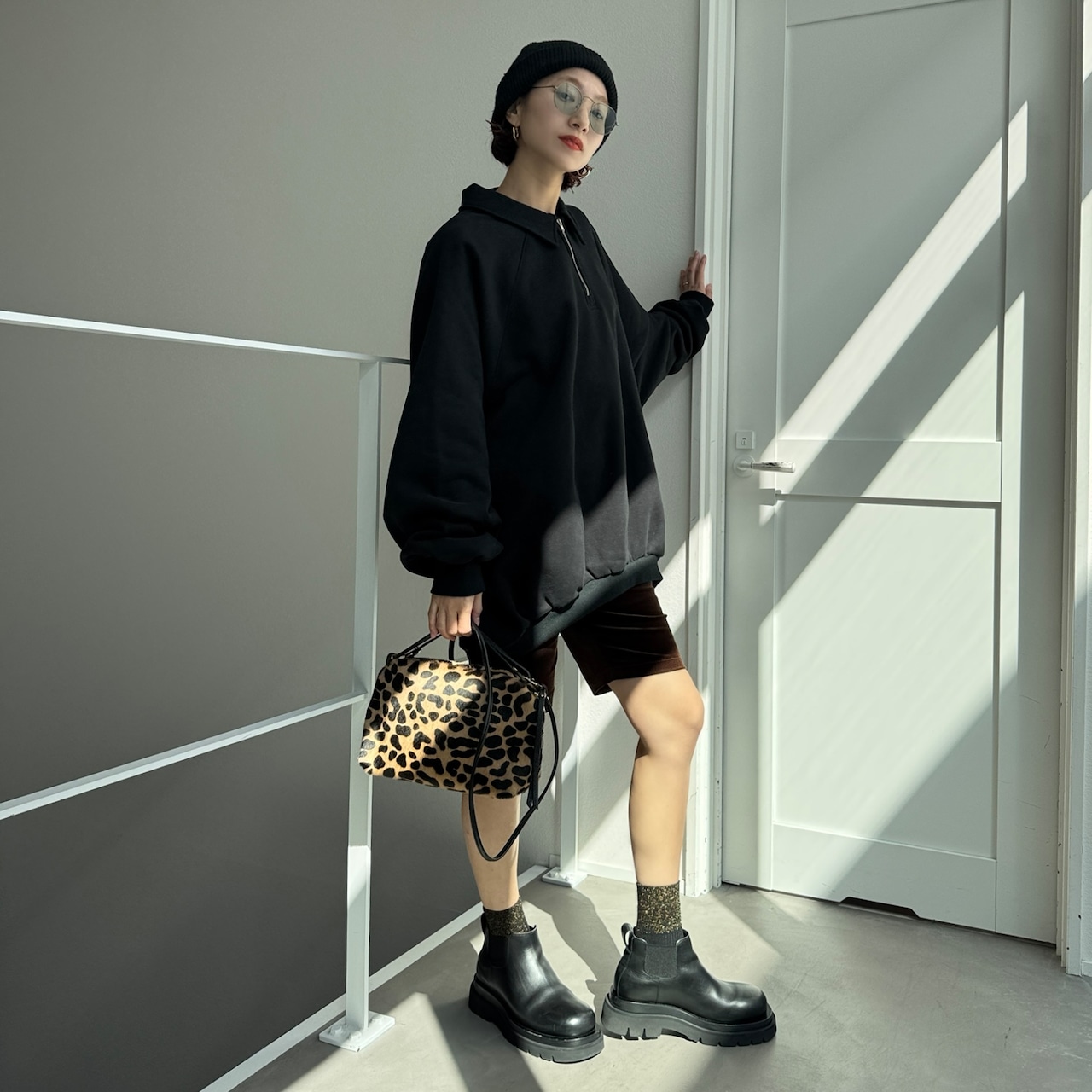 《名古屋先行販売》CFT.logo half sweat SH/black-logo black