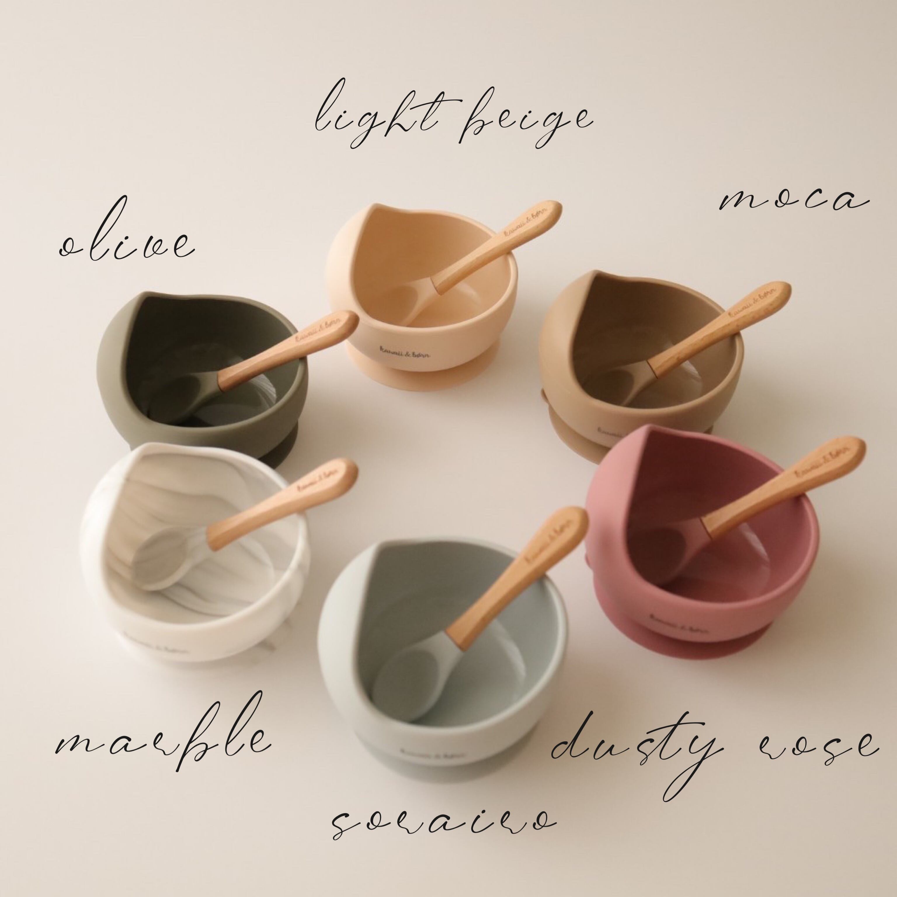 Kawaii Born Original Silicon Bowl Spoon Set シリコンボウル スプーンセット 子供服kawaiizou