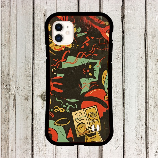 iPhoneケース 黒猫 音楽 音楽｜音楽隊 北欧レトロ CAT047