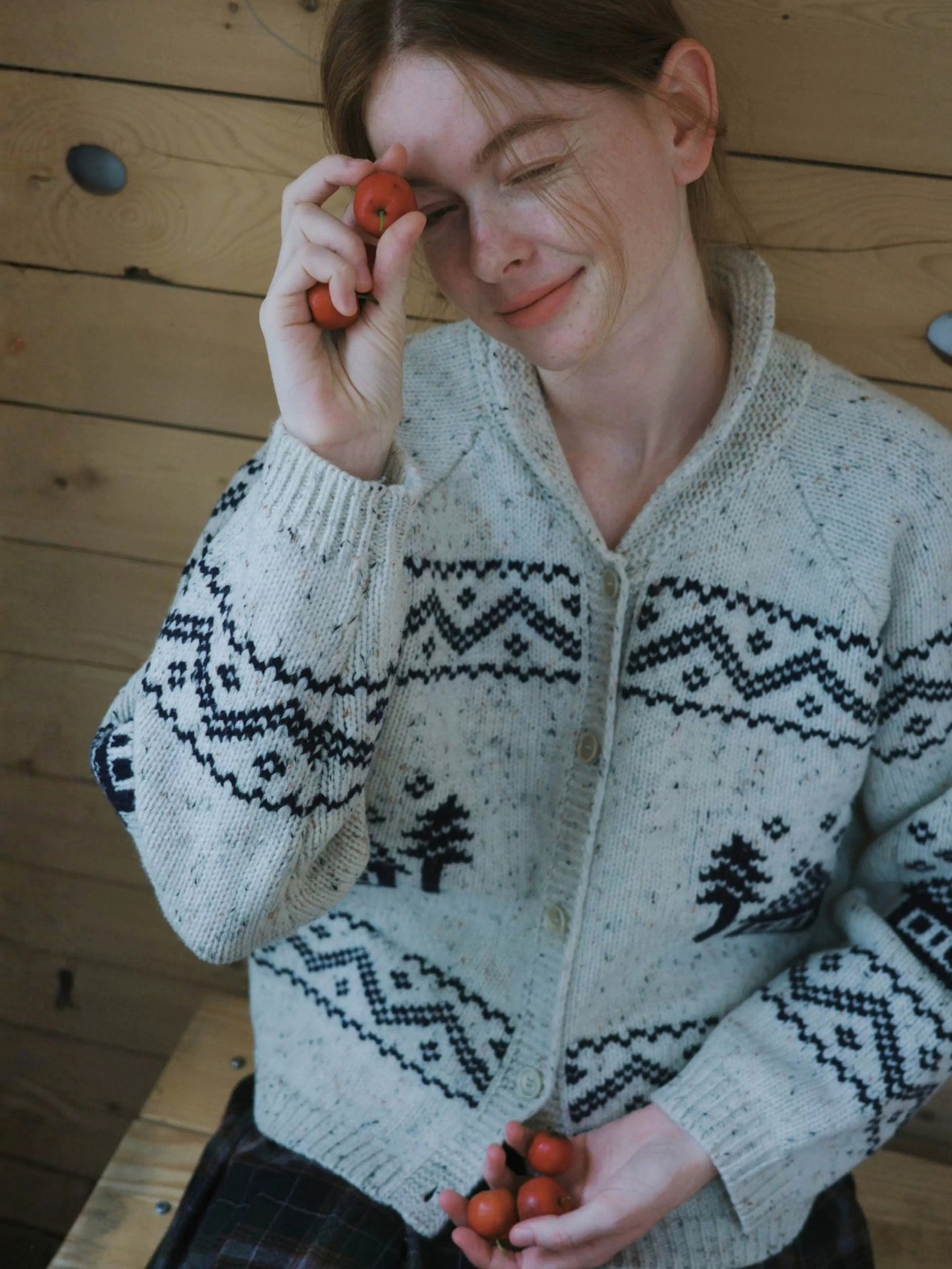 Boréal Lodge Wool Jacquard Cardigan F0870