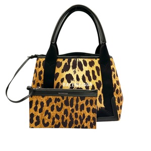 BALENCIAGA バレンシアガ ネイビーカバス トートバッグ レオパード 30723-202607