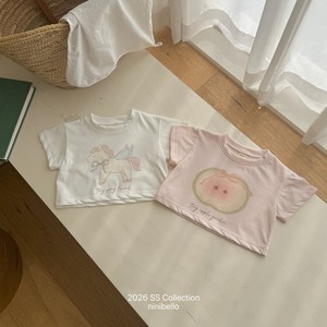 [ninibello] Apple Pony Crop Tee +fee2 / [니니벨로] 애플포니크롭티