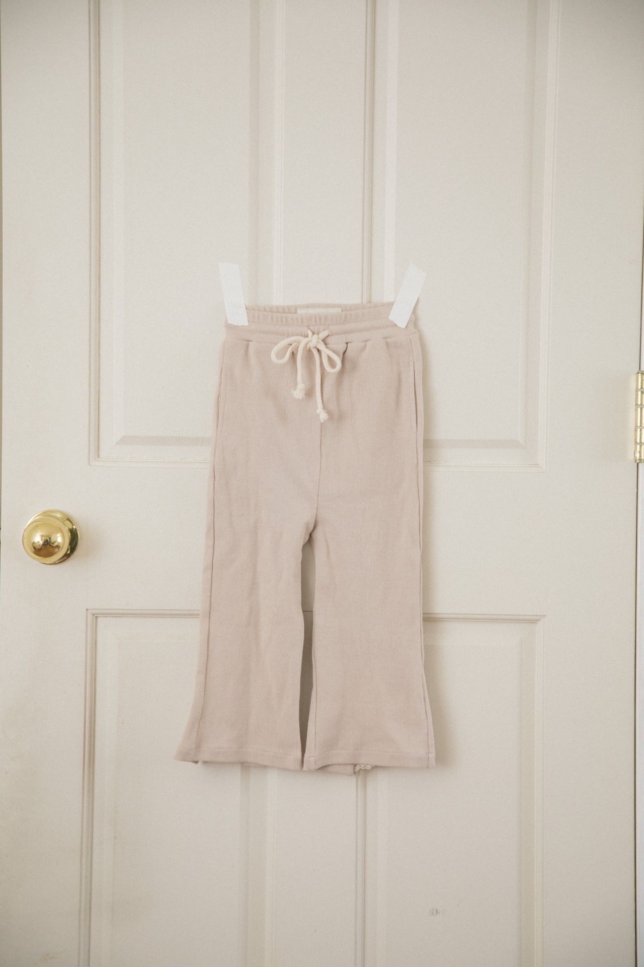 kids rib pants/beige