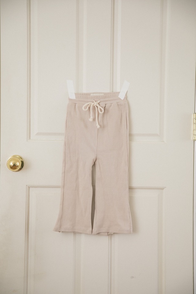 kids rib pants/beige