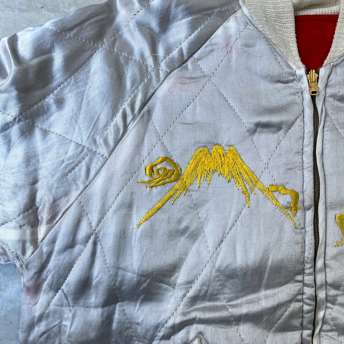50s Japan Souvenir Jacket 50年代 スカジャン 別珍 ベロア 赤 鷹 虎 L 