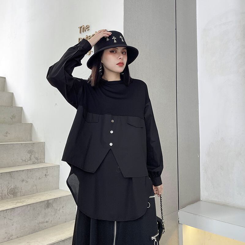 スプリングシャツ トップス ロング 春物 ヨーロピアン ステッチ ラブタオタオダレンハウス12192233008