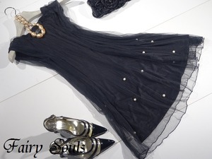 ★9号（Ｍ）☆パールが素敵なノ－スリ－ブワンピ(OPN5380) 