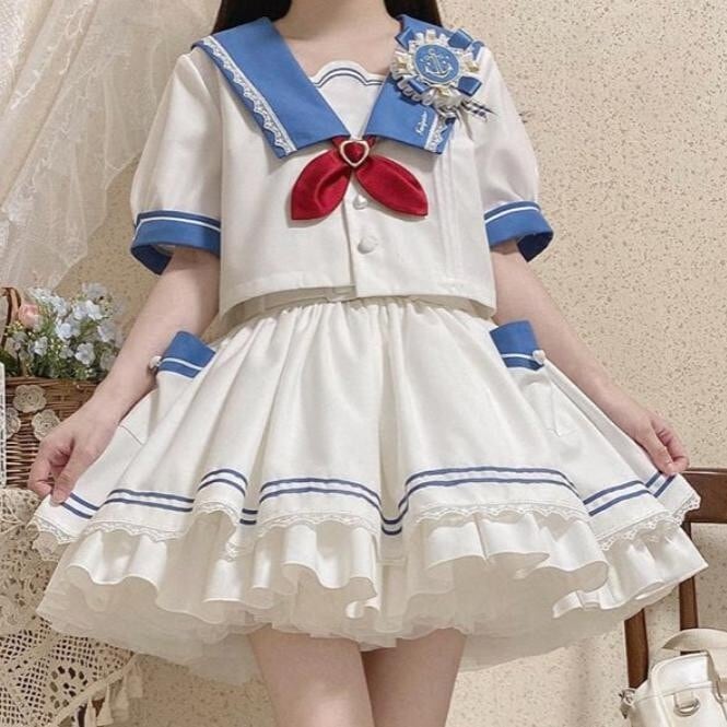 ゆめかわ♡マリンコーデセーラーセットアップ set48 | ゆめかわガール