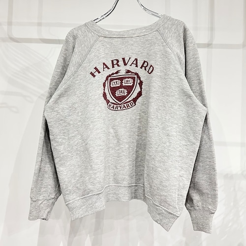 【USED】80s Vintage Champion コットンスウェット グレー HARVARD 染み込みプリント