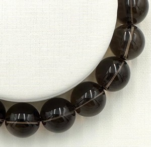 (00601)スモーキークォーツ　10mm　Smoky quartz　煙水晶　茶水晶　ラウンドボール　 ブレスレット
