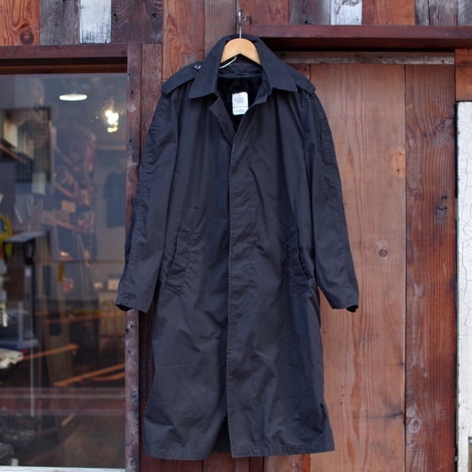 1980s US NAVY All Weather Coat 38R / USN 米海軍 ブラック ステン