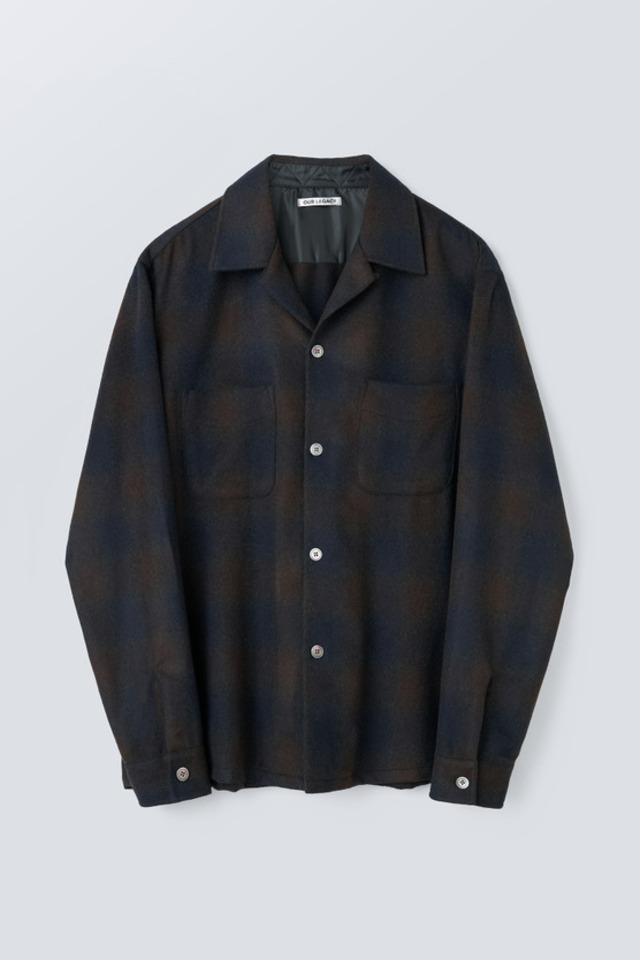 【OUR LEGACY】 HEUSEN SHIRT (NAVY SHADOW CHECK) アワーレガシー ウール シャドウチェックシャツ